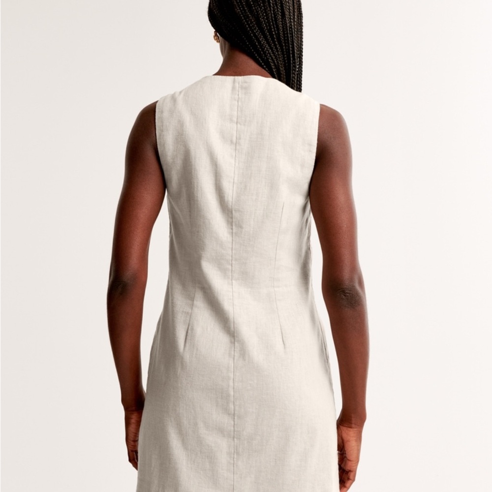 Abercrombie & Fitch Mara Linen Blend Vest Mini Dress XL Tall NWT - Picture 3 of 6